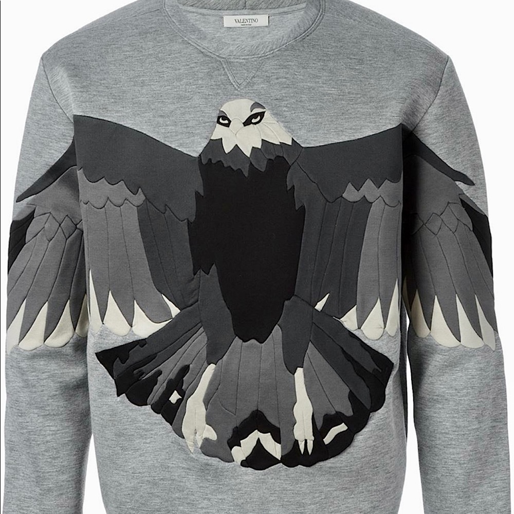 Valentino raised embroidered eagle sweatshirt NWOT